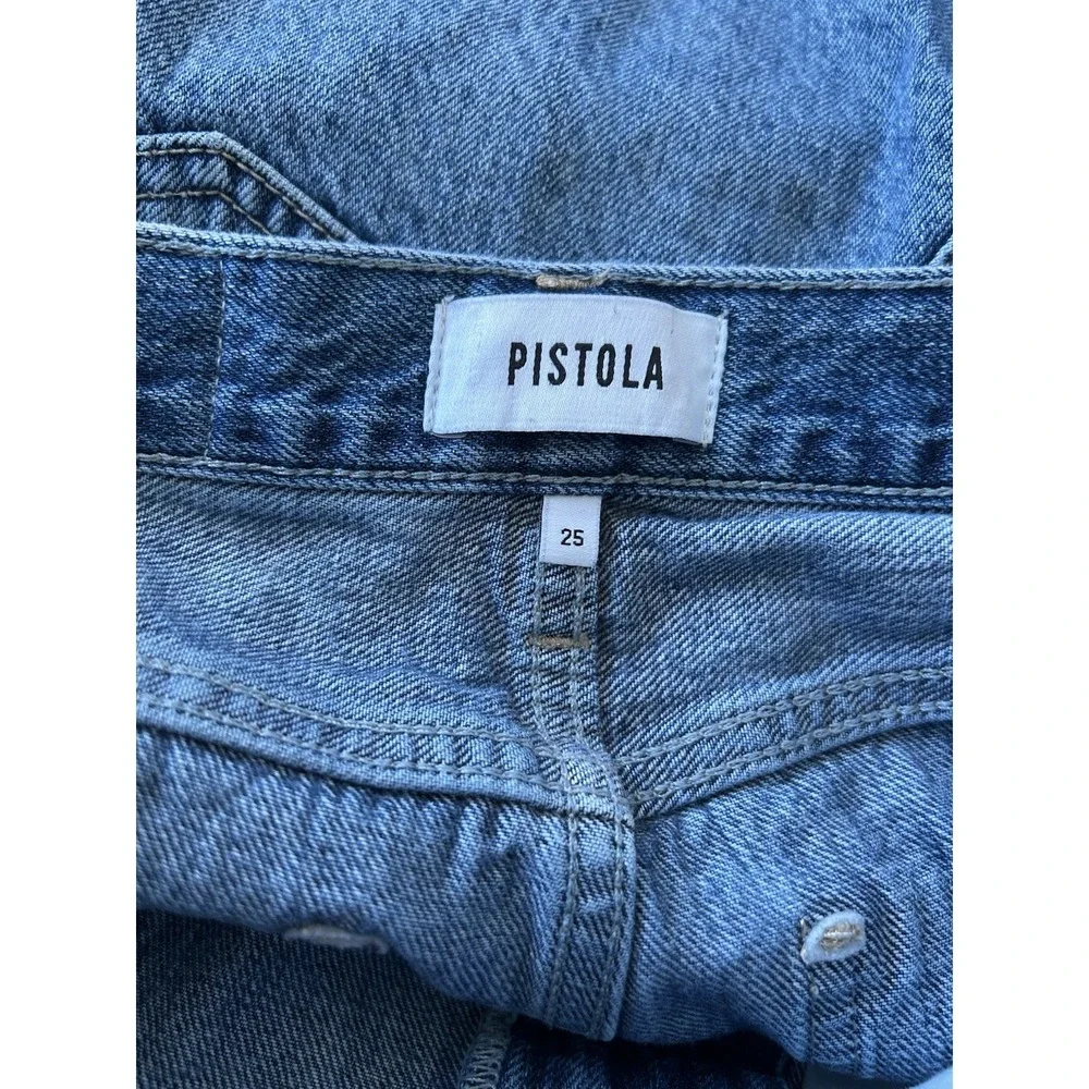 Pistola Wes High Rise Barrel Tapered Jeans Size 25 Light Wash Style P00016820RL - Picture 6 of 7